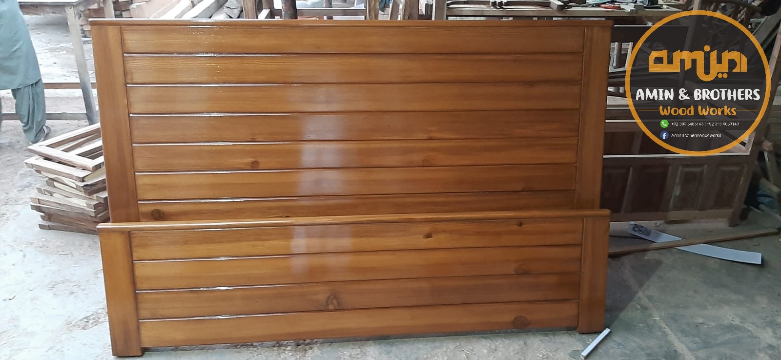 Sheesham Wood Solid Bed, view 2
