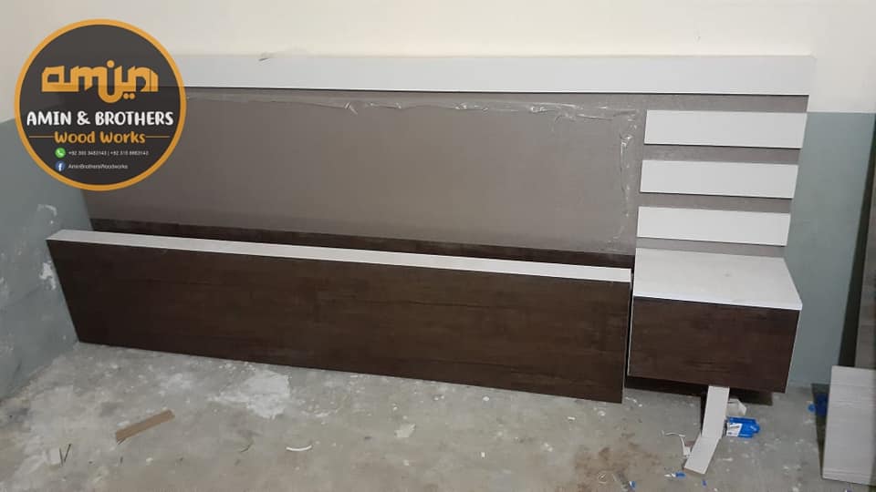 Ash White & Green King Size Bed, view 4